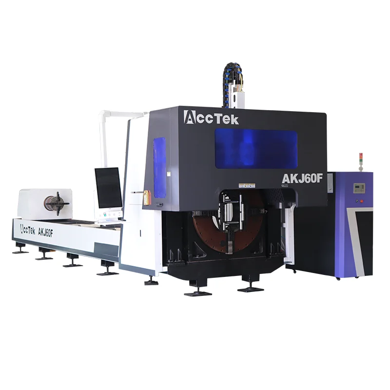 Máquina de corte a laser de metal de fibra óptica de tubo CNC de 3000w 1500w 2000w para tubo de aço de metal