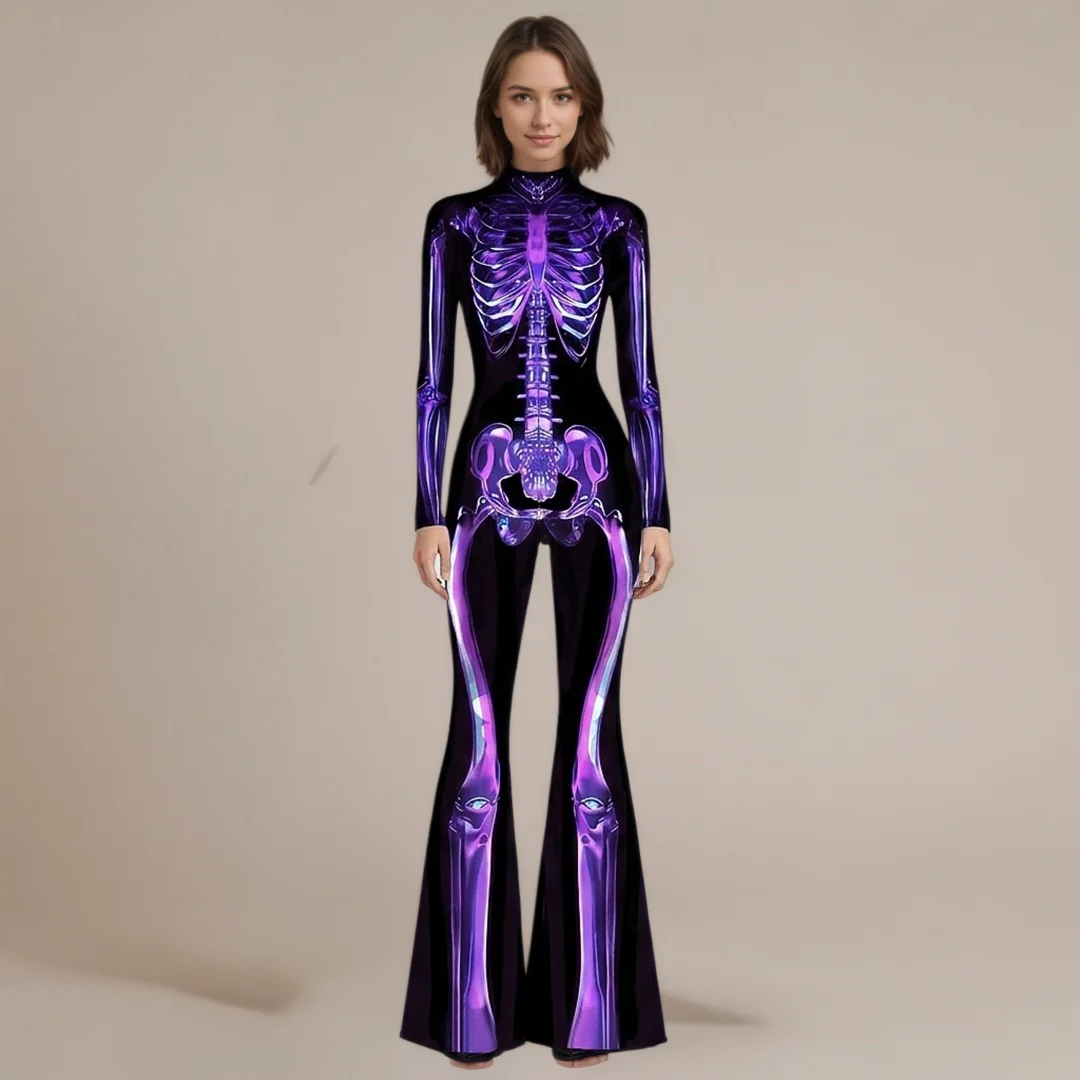 Damen Schmetterling-Flared-Jumpsuit Cosplay Dehnbarer Kostüm-Bodysuit für Zirkus, Karneval, Bühnenshow, Party, Halloween-Ausführung – Detail 16