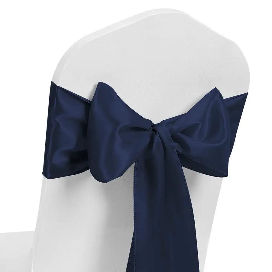 

Синие ленты для стульев, 50 штук, универсальные атласные банты-узлы для стульев, синие банты для стульев для вечеринок, свадеб, церемоний, детских праздников