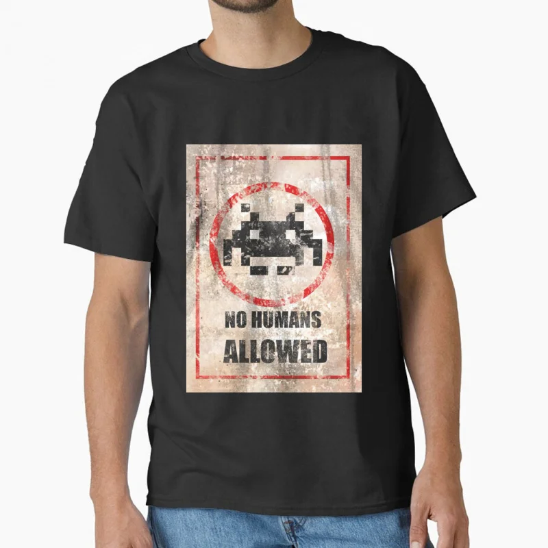 

80s Retro Space Invaders Video Game Juego Gaming Console Aliens 8-Bits Gamer pixel art Arcade T shirt Large size Tops