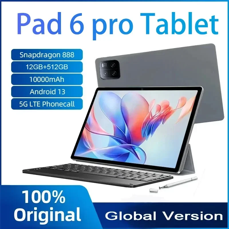 2024 Original Global Version Mi Pad 6 Pro Tablet PC Snapdragon 888 Android 13 16GB+1024GB 10000mAh 5G Dual SIM Card WIFI 4K HD