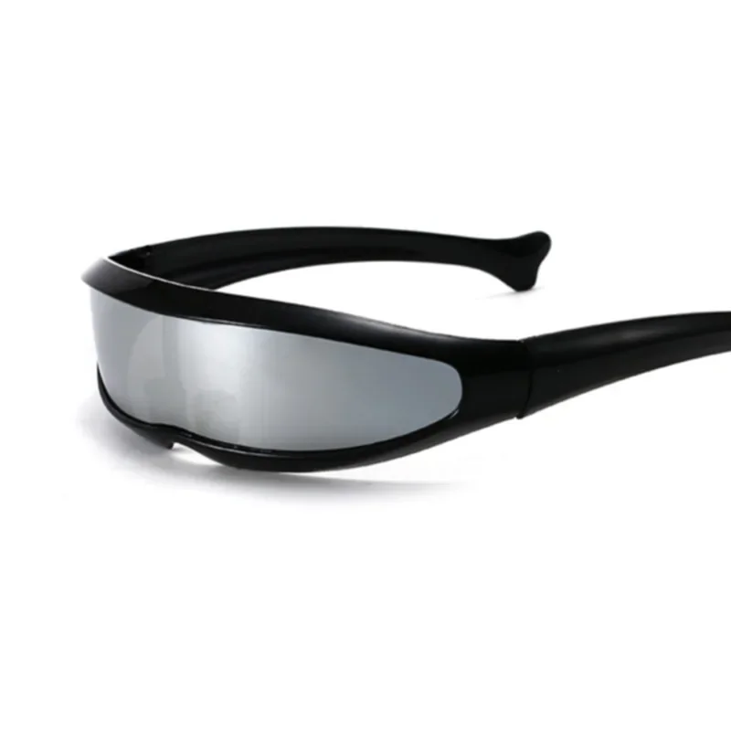 Futuristic Narrow Cyclops Visor Sunglasses – Personality Mirrored Lens Laser UV400 Eyewear for Running & Cycling