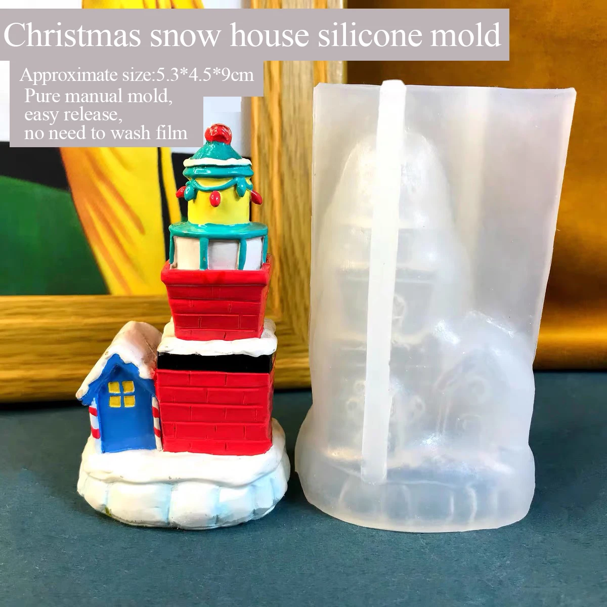 

Christmas Mold Drop Glue Aromatherapy Plaster DIY Mold, Lovely Snow House Mold