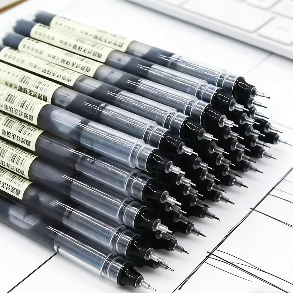 20/30 Pcs Colors Direct Liquid Ink Rollerball Pen Neutral Pen Quick-Drying High-Capacity Needle-Tube Pen Use Back To School