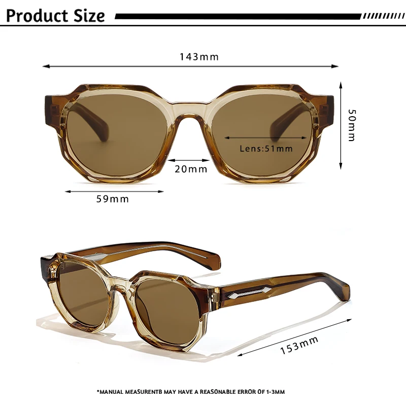 CATERSIDE Retro Punk Quadrat Sonnenbrille Männer Vintage Dicken Rahmen Hochwertige frauen Sonnenbrille Party und Urlaub Reise Brillen – Detail 5
