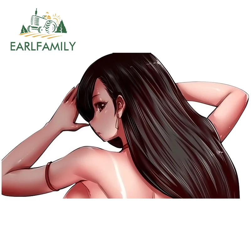 

EARLFAMILY 13 см x 7,7 см для Final Fantasy Тифа Локхарт, наклейки на багажник автомобиля, окклюзия, царапины, украшение на лобовое стекло, наклейка на окна