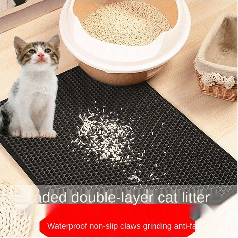 Cat Litter Mat EVA Double Layer Pet Cat Litter Trapper Mats Waterproof Non-slip Pet Katten Cat Litter Trapping Mat Cushion