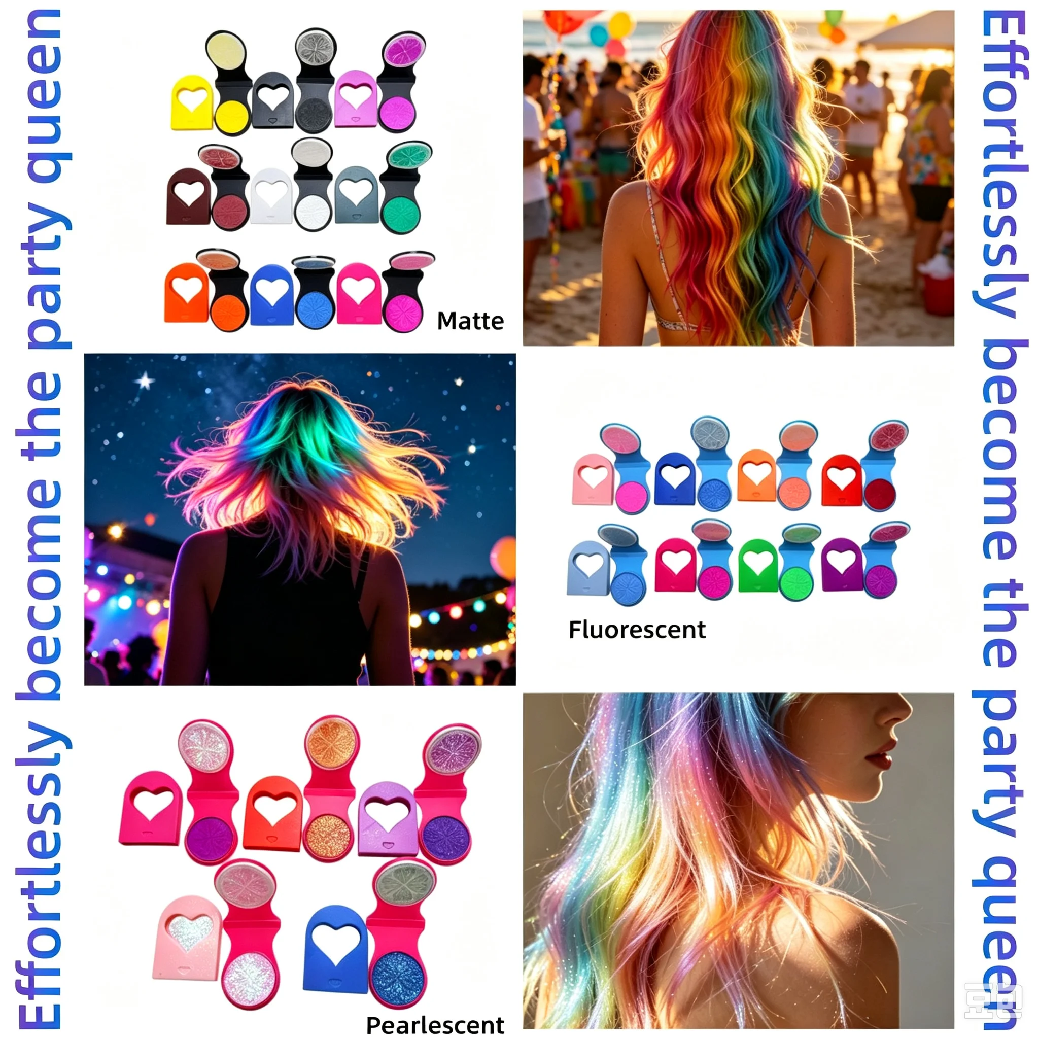 12 Pearlescent Shades Hair Chalk Set – Fruit Scent, Easy to Apply & Wash Out, Temporary Hair Color for Party & Cosplay