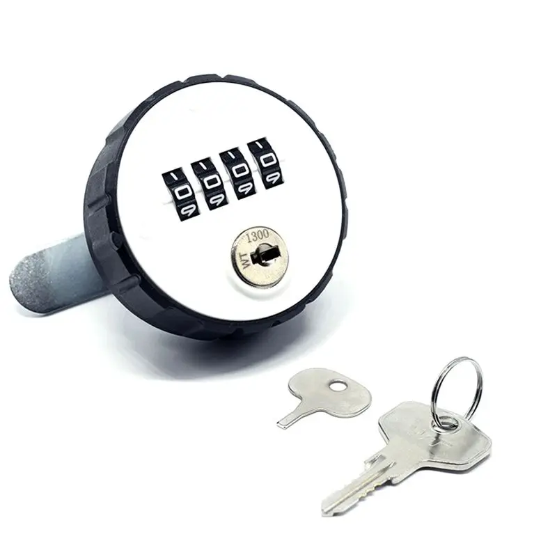 Combination Cabinet Cam Lock With 4 Digital Resettable Round Padlocks Keys, 20Mm Password Drawer Door Security Lock-Y