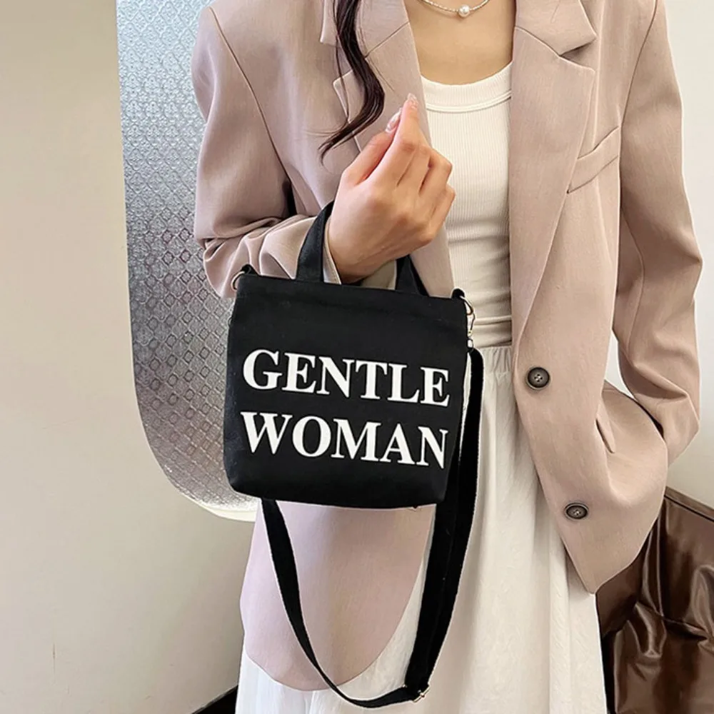 Thailand Gentle Woman GW Printed Canvas Shoulder Bag Underarm Bag Casual Handbag Messenger Bag Daily Commuting Bag