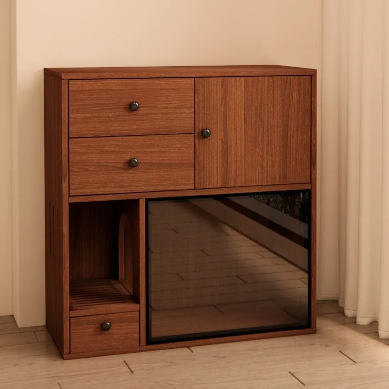 Cat litter cabinet Cat toilet Storage storage cabinet Sand control Solid wood household Large cat litter box cabinet
