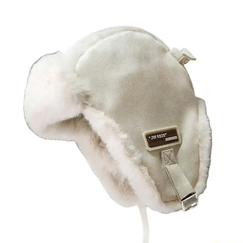 31BF Adjustable Trapper Hat Warm Ear Flap Plush Hat for Cold Weather Winter Activity