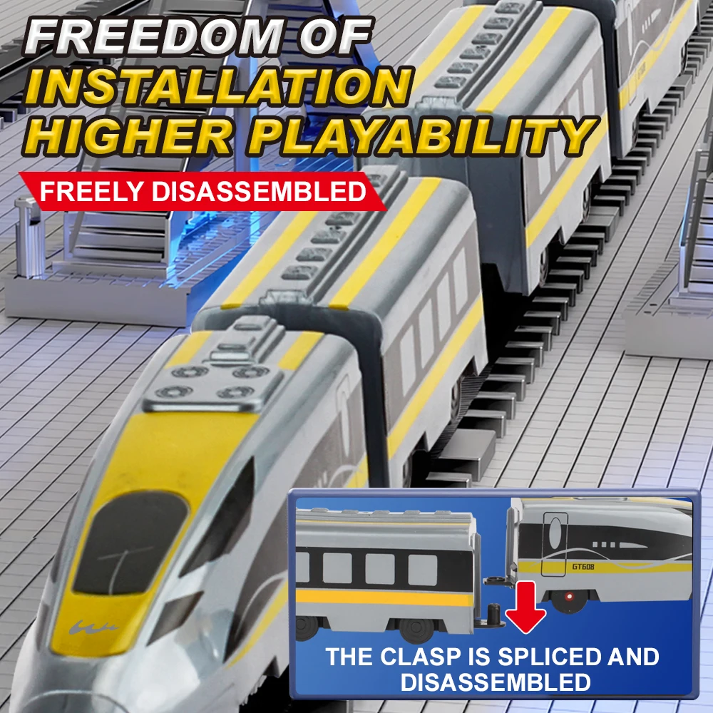 Speelgoed DIY Simulatie RC Trein Elektrische Bullet Trein Locomotief Hoog met Geluid Licht Cadeau voor Verjaardag Kindertreinset voor kinderen