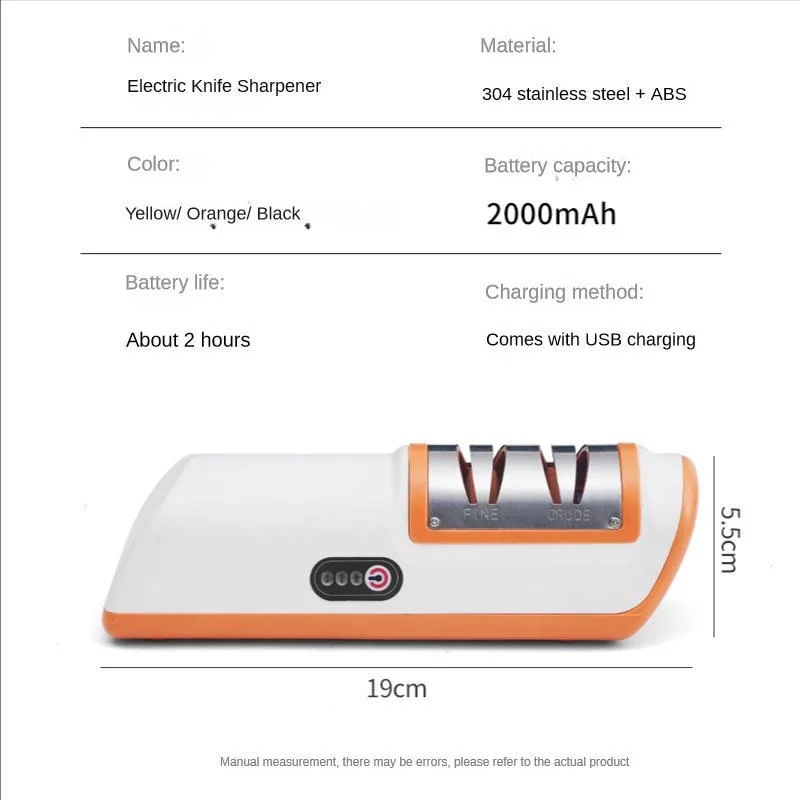 Stainless Steel Electric Knife Sharpener, Fast Sharpening and Polishing, Metal Dust Collection Box