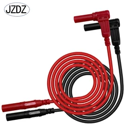 JZDZ-multímetro de 2 piezas, cable de prueba con enchufe Banana de seguridad de 4mm, enchufe macho en ambos extremos, rojo y negro, J.70018