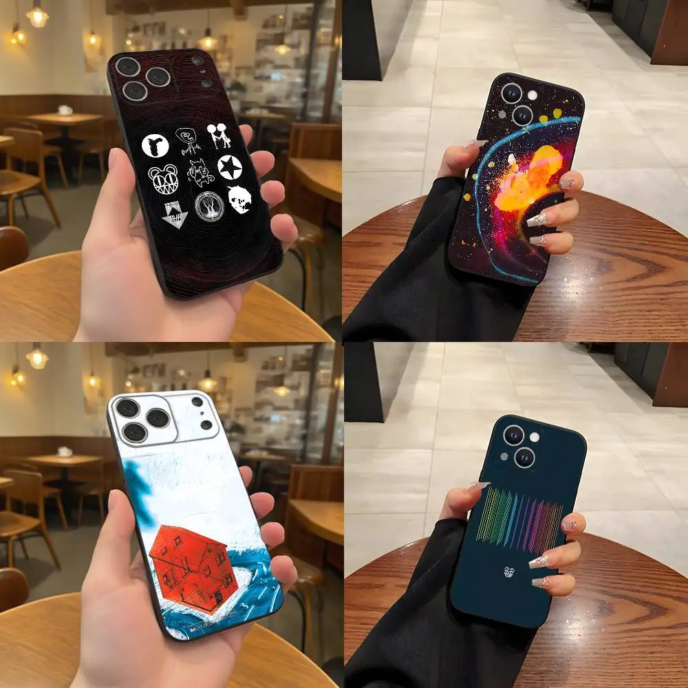 

R-Radiohead Band Rainbow For iPhone 17,16,15,14,13,12,11,Pro,Max,Plus Black Soft Cover Phone Case