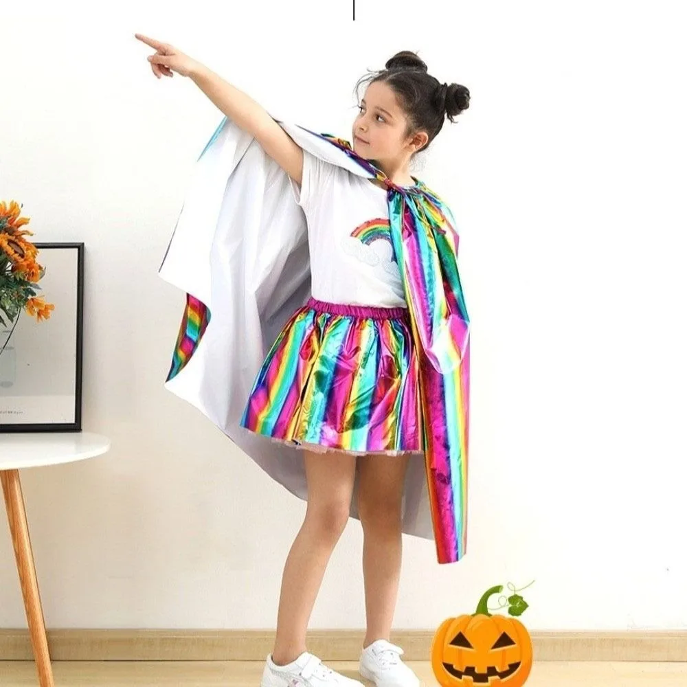 Многоцелевой плащ в стиле панк, пальто для ночного клуба, бара, платье на Хэллоуин, детская накидка, длинный карнавальный костюм, халаты ведьм, волшебник