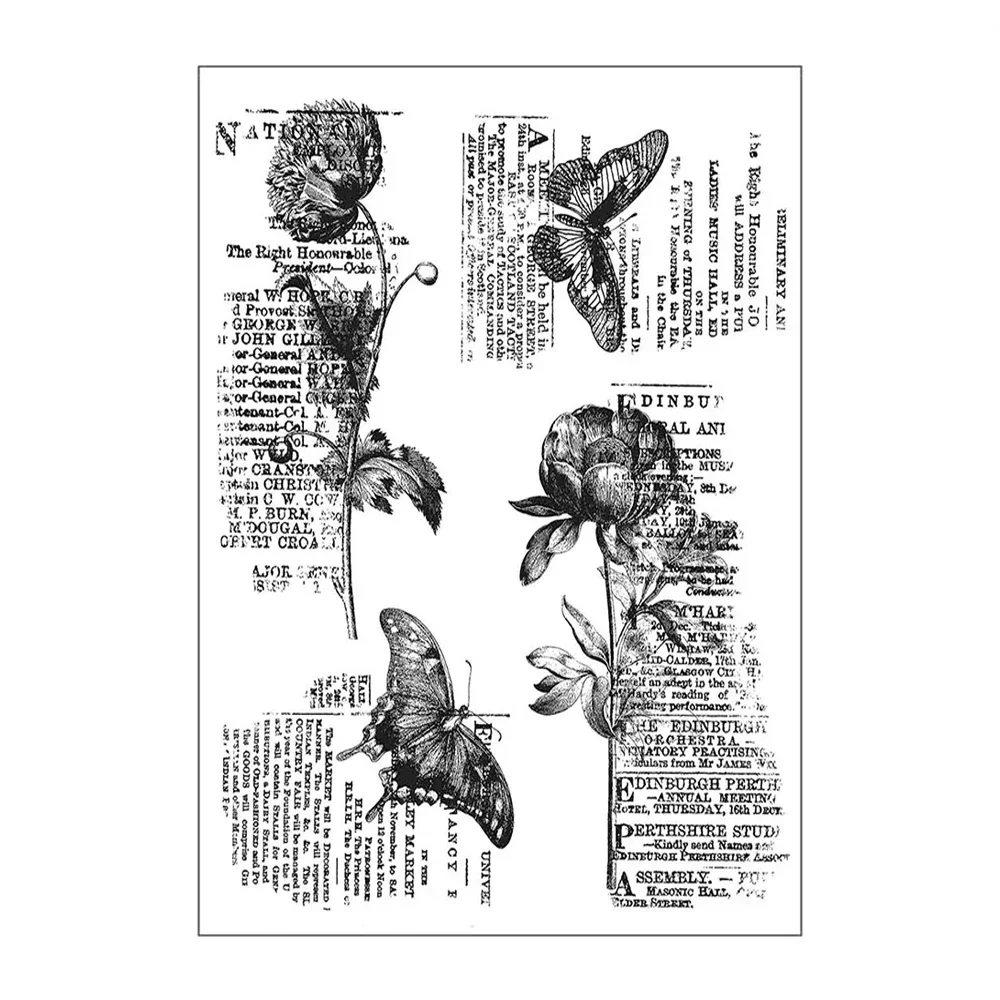 31 Types Animals Letters Silicone Stamp Vintage Butterfly Flower Design Rubber Stamps Clear Stamp for DIY Scrapbooking/Card