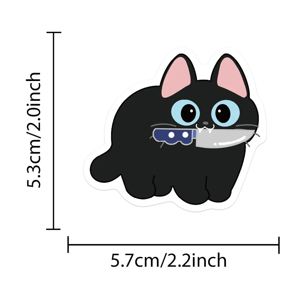 50 STKS Mes Draagtas Kitten Stickers Leuke Cartoon Sticker Voor Hand Account Skateboards Koelkast Laptop Notebooks Dieren Speelgoed Sticker