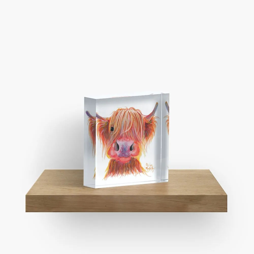 Scottish Highland Hairy Cow Chilli Cho  Acrylic Block Cute Funny Art Pad Home Stamping Family Decoration Board  Photos Room