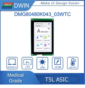 DWIN 4,3 Polegadas 480X800 Grado Médico HMI IPS TFT LCD UART Interface Tela Sensível Ao Toque Inteligente T5L DGUS II