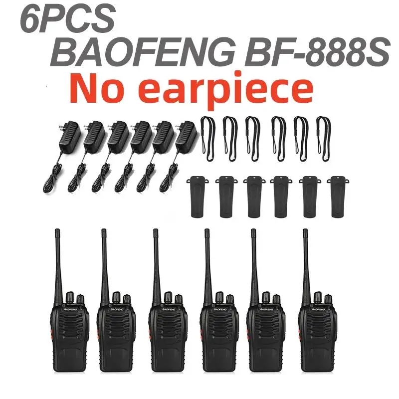 New! 6pcs walkie talkie profesional 888S Two way radio long range Wireless set radio uhf communicator 400-470MHz 16CH radio