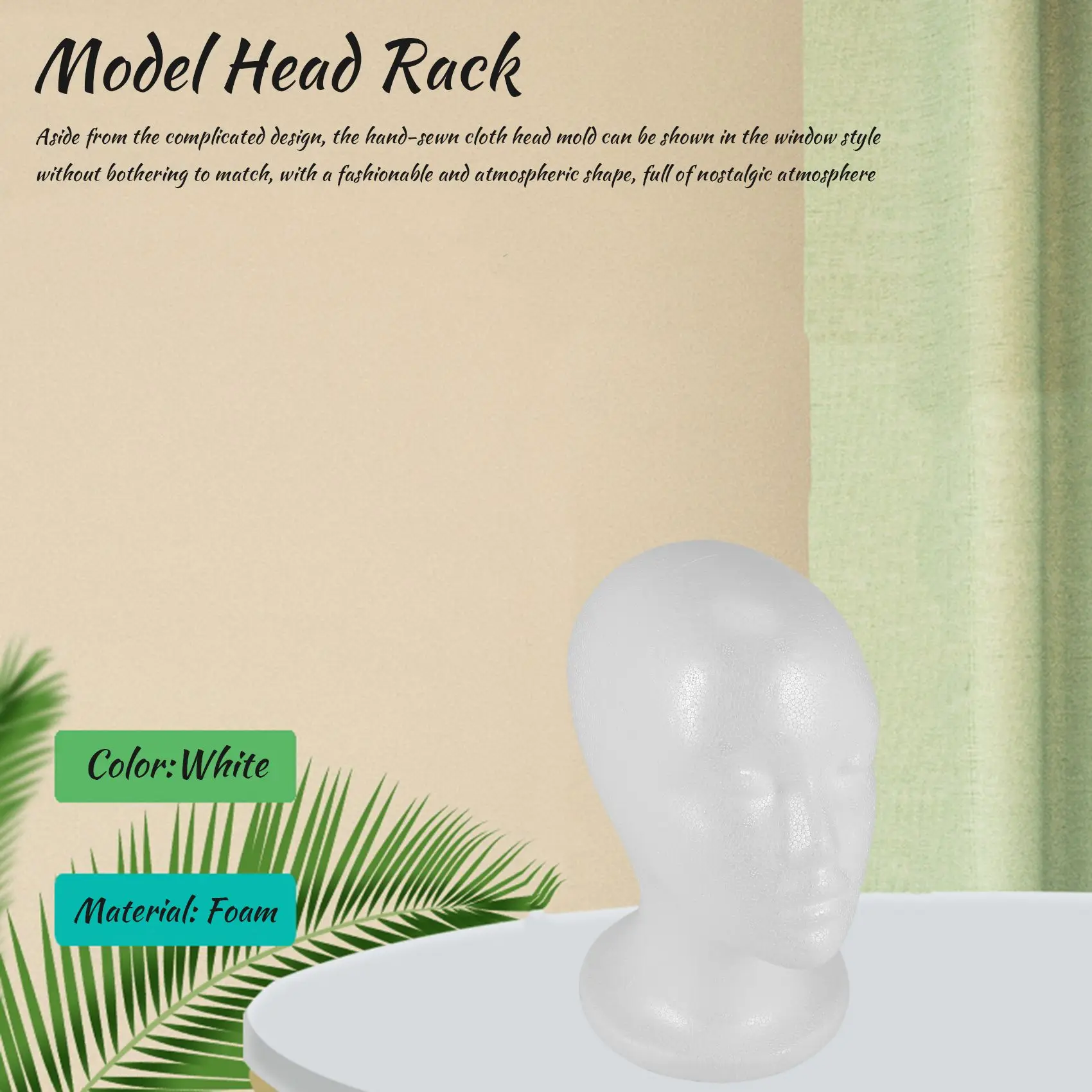 Female Foam Mannequin Model Hat Wig Display Stand Rack white