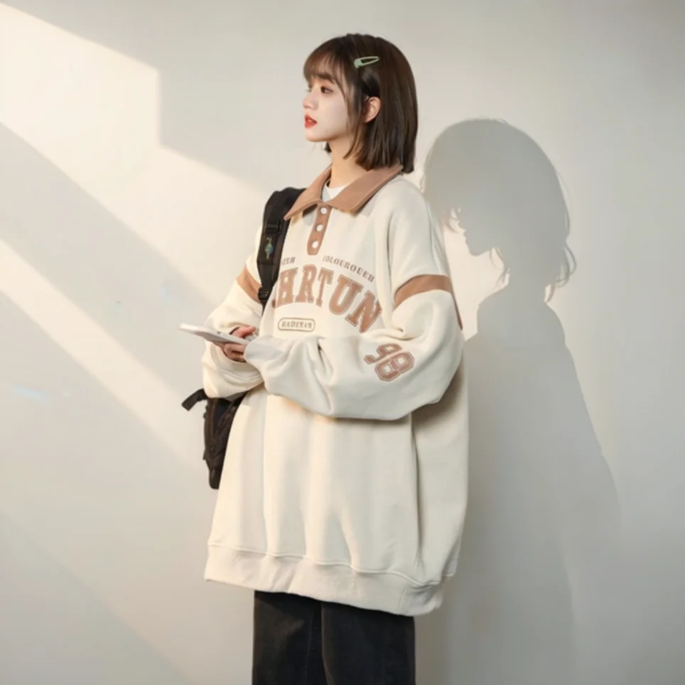 

Женские толстовки Y2K, одежда 2000-х годов, летняя темная одежда с цветными блоками, одежда для дома, популярная облегающая вышивка с круглым вырезом, украшение