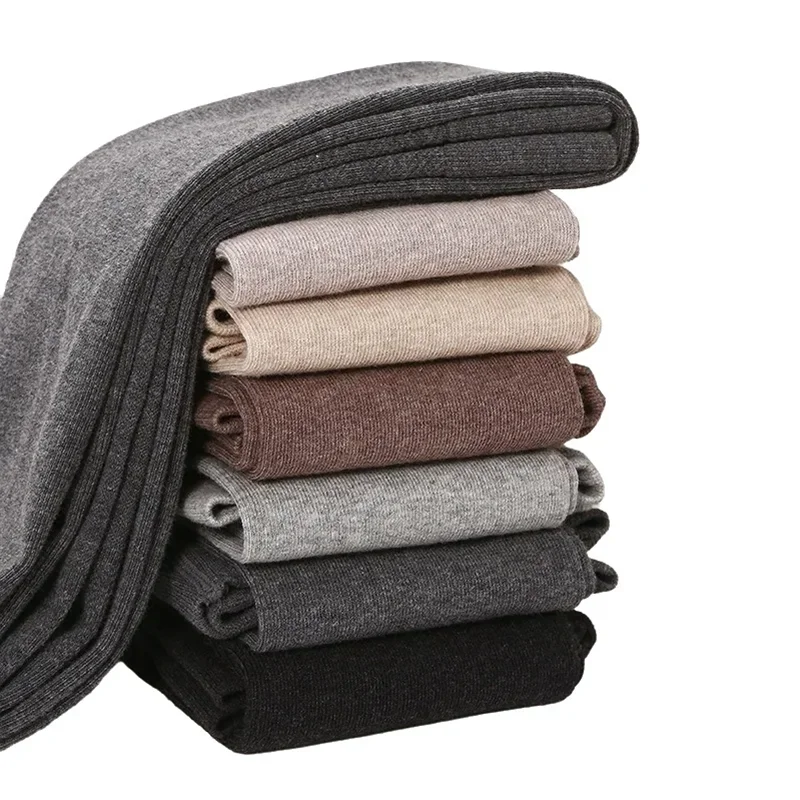 Zimní dámské a silné teplé bavlněné punčocháče Streetwear, dámské dívčí pletené těsné legíny s polar fleecovou podšívkou a svislými liniemi - náhled 6