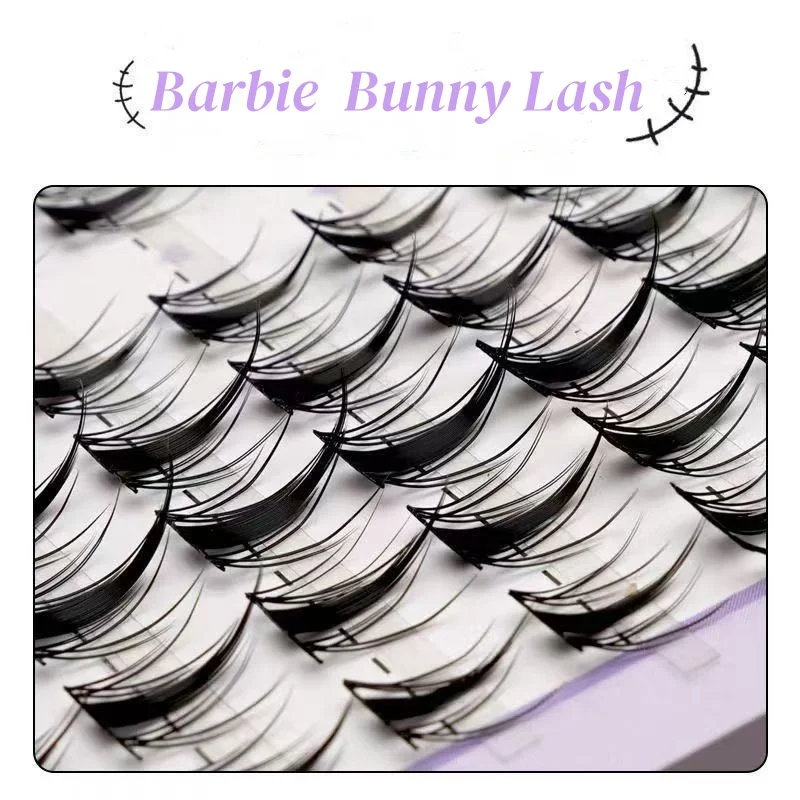 MIAOJIE 32 行フォックスアイマンガつけまつげ大容量テーパード厚いセグメント化された個別のクラスターラッシュエクステンション拡大 E