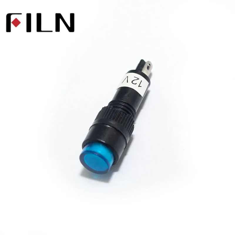 FILN 8mm LED Pilot Light 12V Plastic Indicator for Car Boat Panel Modification, Control Panel Warning & Dashboard Signal Ligh