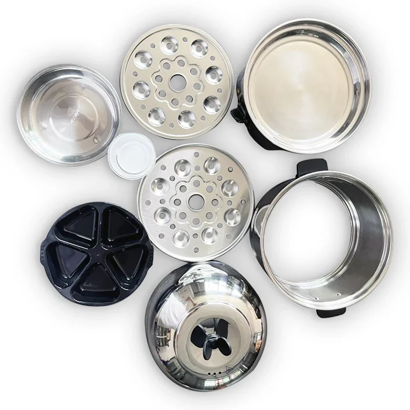 غلاي البيض الكهربائي طبقات مزدوجة طباخ البيض متعدد الوظائف صانع الإفطار الفولاذ المقاوم للصدأ البيض باخرة الغذاء آلة طهي البيض