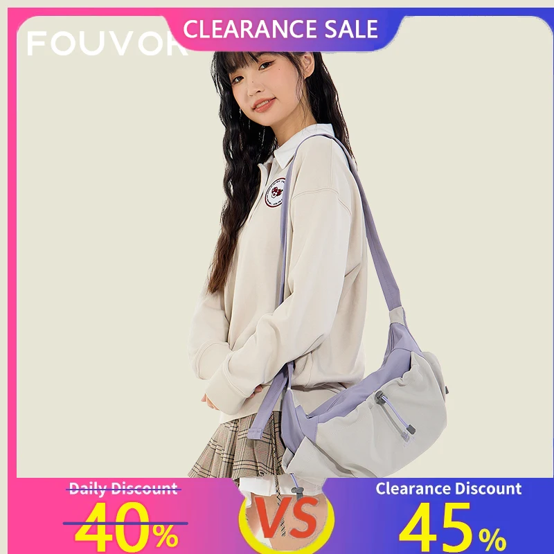 

Fouvor Women's Crossbody Bags Large Nylon Travel Sports Shoulder Bag 2025 New Fashion Dumpling Bag For Teenage Students 3047-10