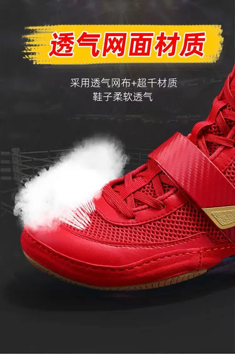 

Professional Boxing Sneakers Mens Sneakers Mens Black Red Wrestling Boots Mens Athletic Sports Fitness Training Shoes