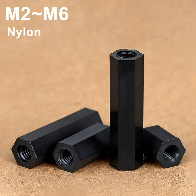 M2 M2.5 M3 M4 M5 M6 Black Nylon Hex Female Standoff Plastic Mount Hexagon Thread PCB Motherboard Spacer Pillar Board Nut