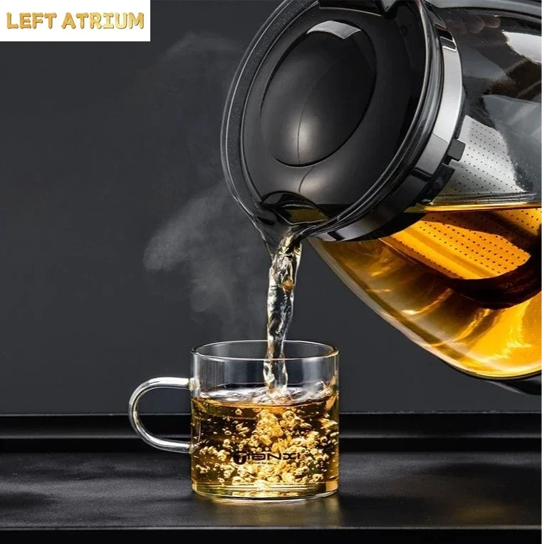 Large Capacity Clear Borosilica Glass Teapot With Stainless Steel Infuser Puer Kettle Heated Container Coffee Tea Pot Maker