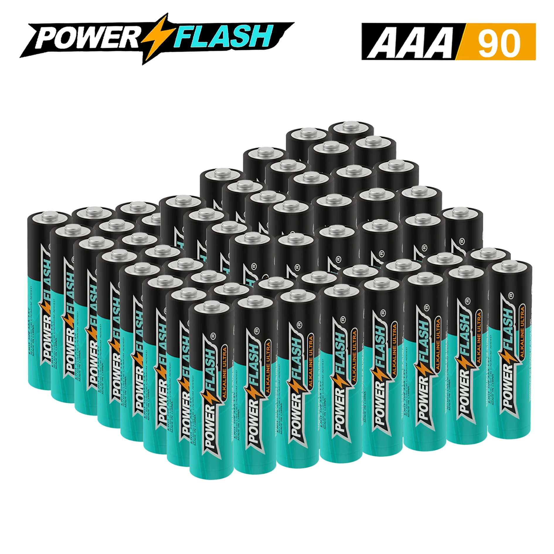 

Small Pack Powerflash Aaa-90Count с 10-летней гарантии без протечек, долговечная мощность - щелочный компактный размер 1,5 В