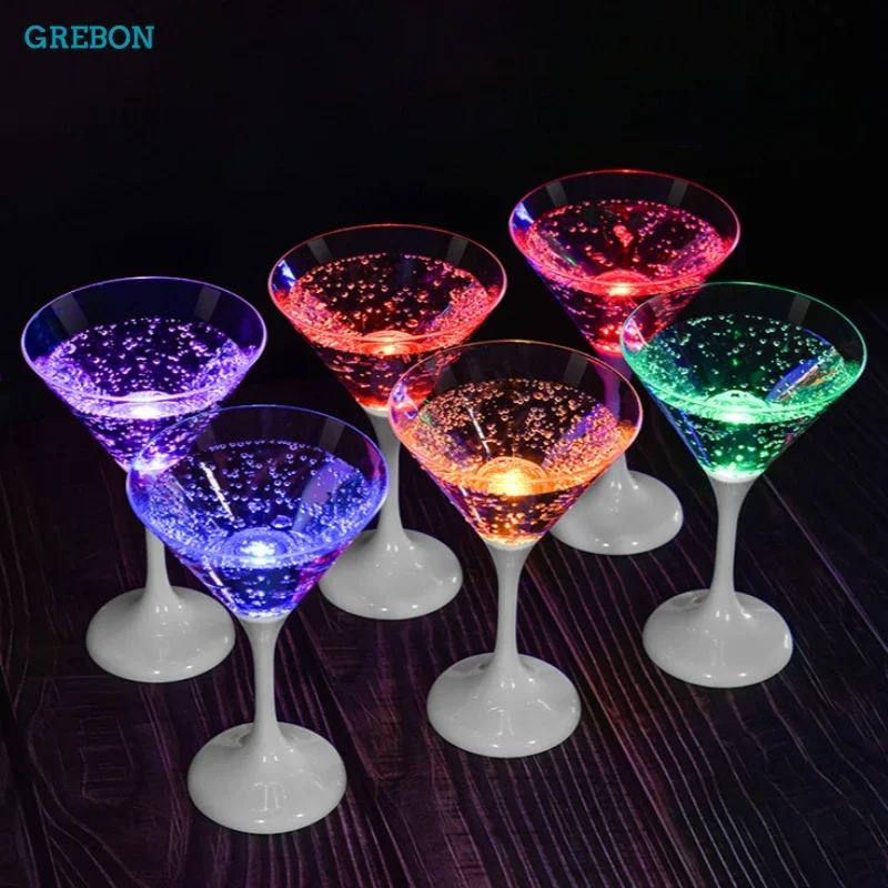 Creative Luminous Cocktail Glasses Christmas LED Glowing Cup Goblet Bar Ware Festival Party Prom Club Mug Light-up Wine Glass