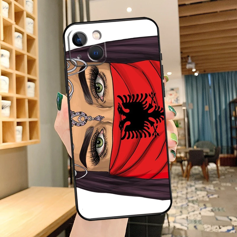 Albania Albanians Flag Phone Case For iPhone 11 12 13 14 15 16 Pro MAX 12 13 Mini X XR XS Max Plus Cover Coque