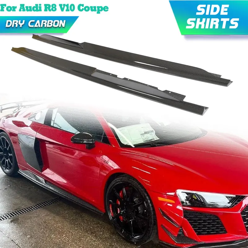 

Prepreg Dry Carbon Car Side Skirts for Audi R8 V10 Coupe Convertible 2-Door 2022 2023 Side Bumper Apron Lip Extensions Body Kits