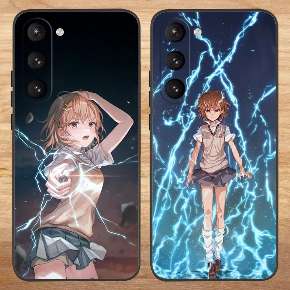 A Certain Scientific Railgun Phone Case For Samsung S23,23,22,30,21,10,9,Note20 Ultra,Lite,Ultra,5G,Plus,FE,Black Soft Case