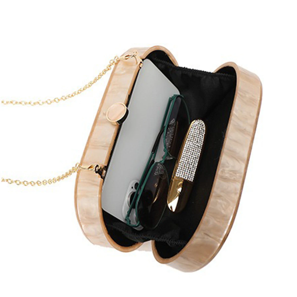 Torebka wieczorowa z akrylowej muszli dla kobiet torby na ramię Crossbody Vintage luksusowy design torebka estetyczne portfele kobieca kopertówka — zdjęcie 4