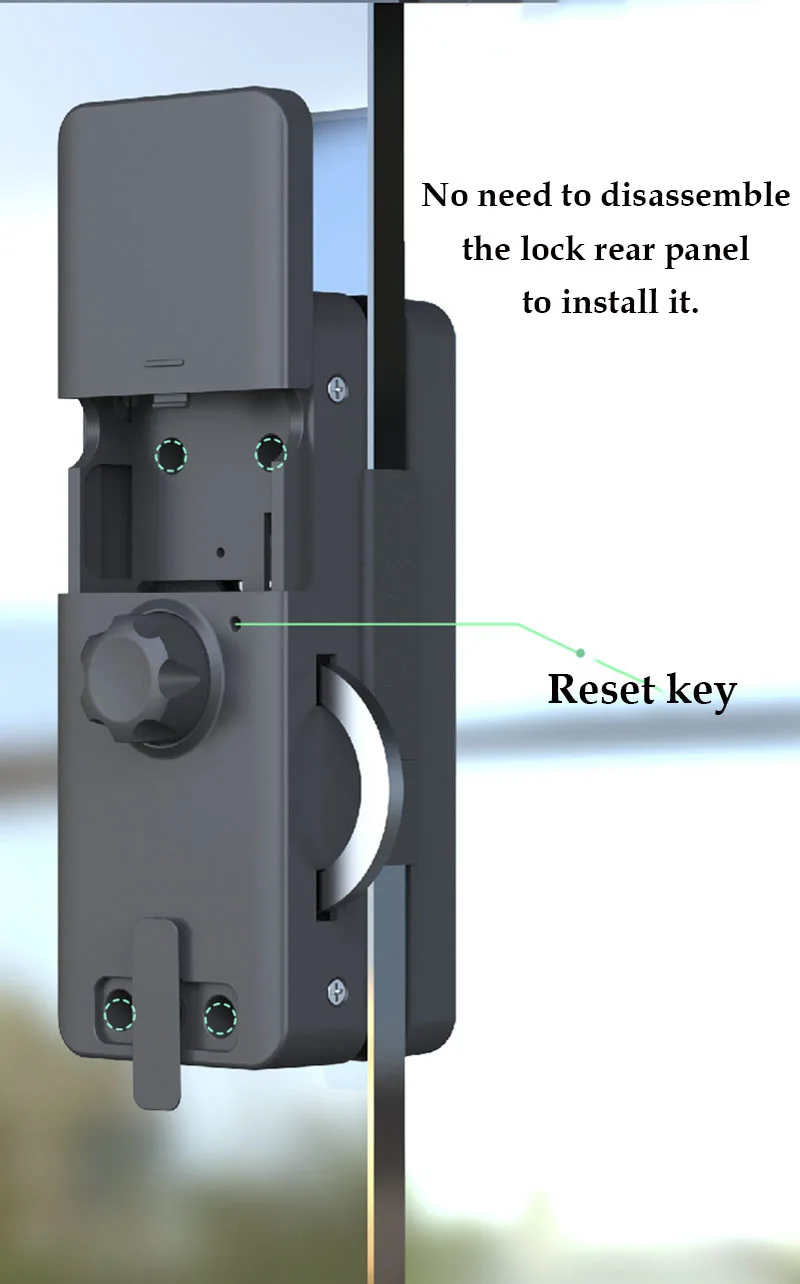 Curved Hook Smart Lock For Sliding Glass Door Fingerprint Electronic Lock Optional Bluetooth ttlock Tuya Smart Wifi lock