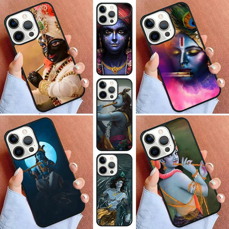 Indian God Lord Krishna Phone Case For iPhone 16 15 14 Pro Max 11 13 12 Mini Max SE 2020 6S 7 8 Plus Cover Capa