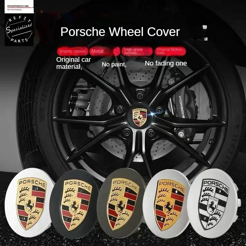 

4pcs for Porsche Panamera Cayman Cayenne 911 Macan 718 Wheel Center Cover Logo Original Boxster Taycan Wheel Cover Tire Logo