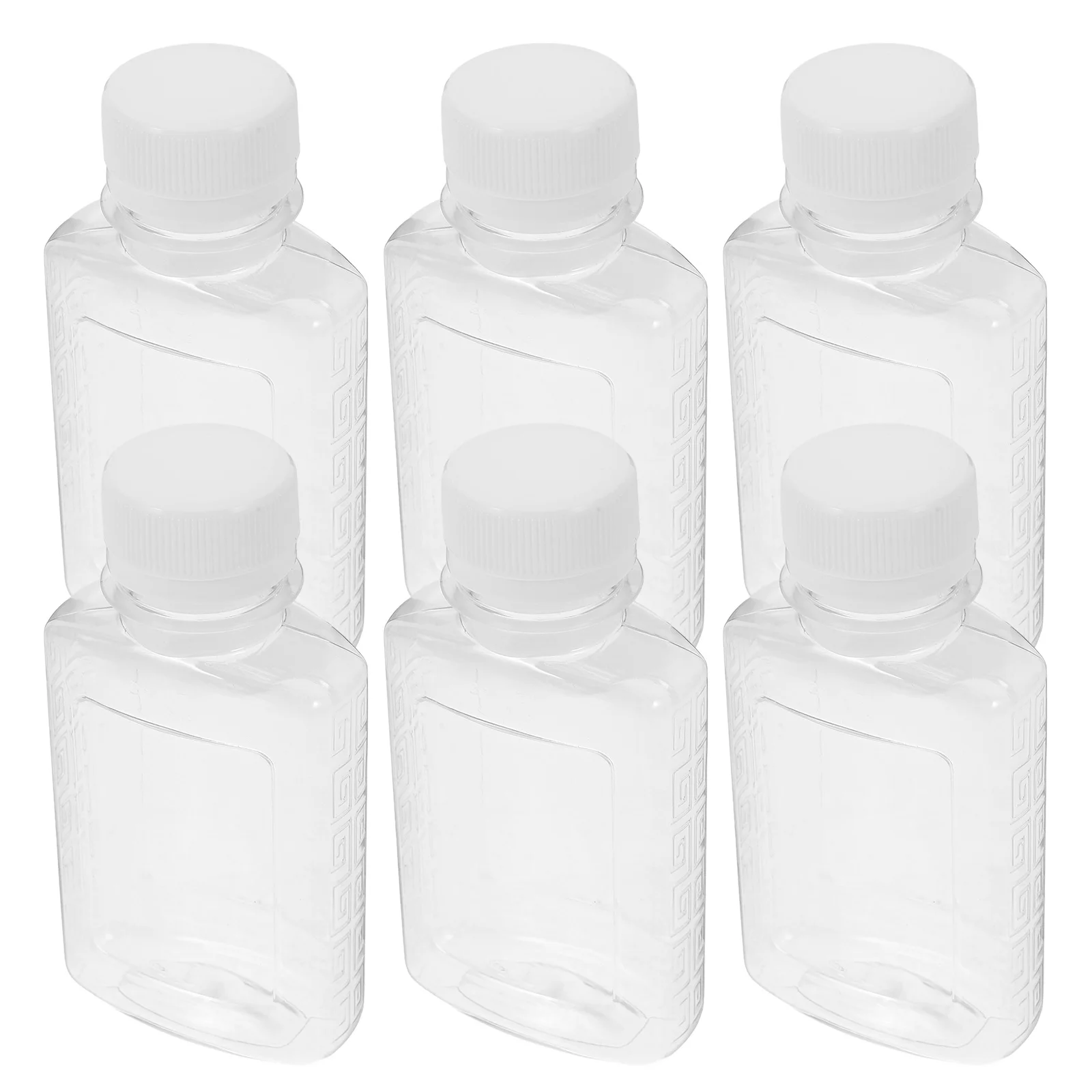 

Plastic Bottle 100ml Clear Empty Juicing Bottles with Lids Portable Water Jug Beverage Container Reusable Mini Flat Milk Bottles