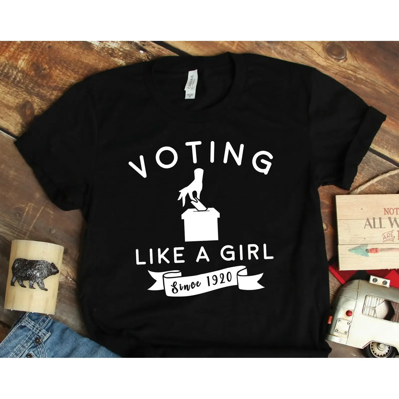 Voting Like A Girl Since 1920 T Shirt Women's Rights Feminist Equality History  Top vintage Washed Top For Everyday Wear Unisex