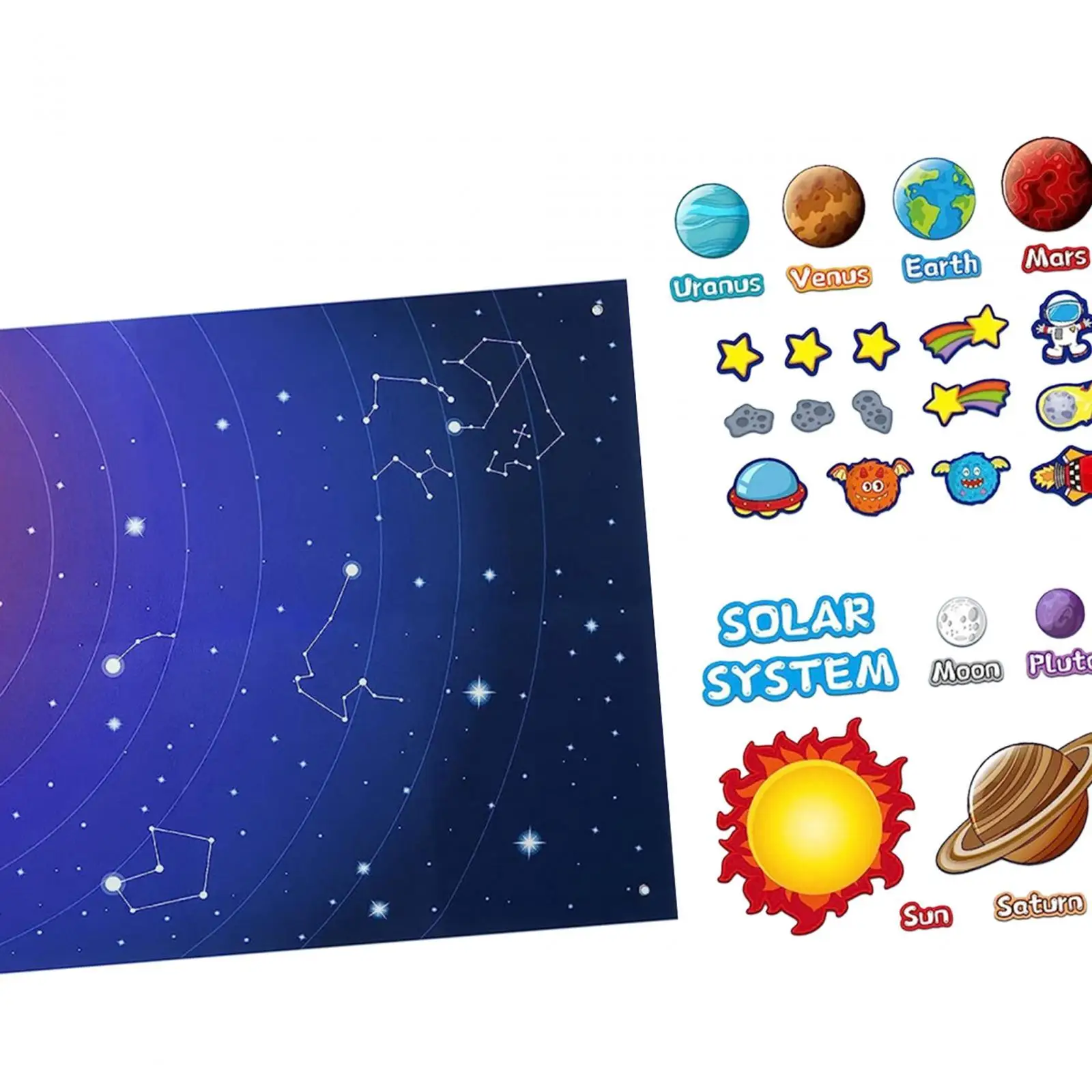 Space Felt Story Board, Reusable And Wear-Resistant Educational Toy, Montessori