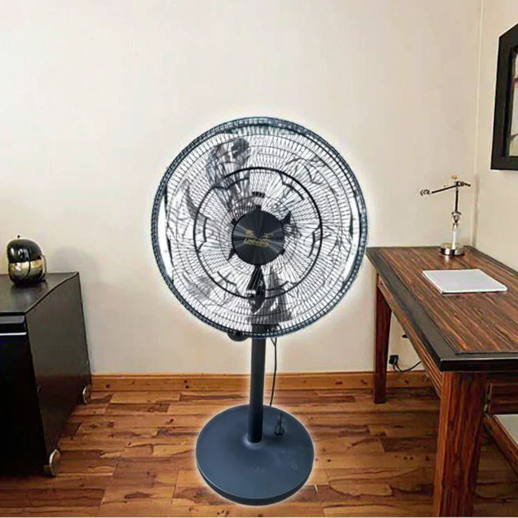 مروحة كهربائية صناعية مع مروحة أرضية عالية الطاقة، مروحة كهربائية منزلية كتم الصوت