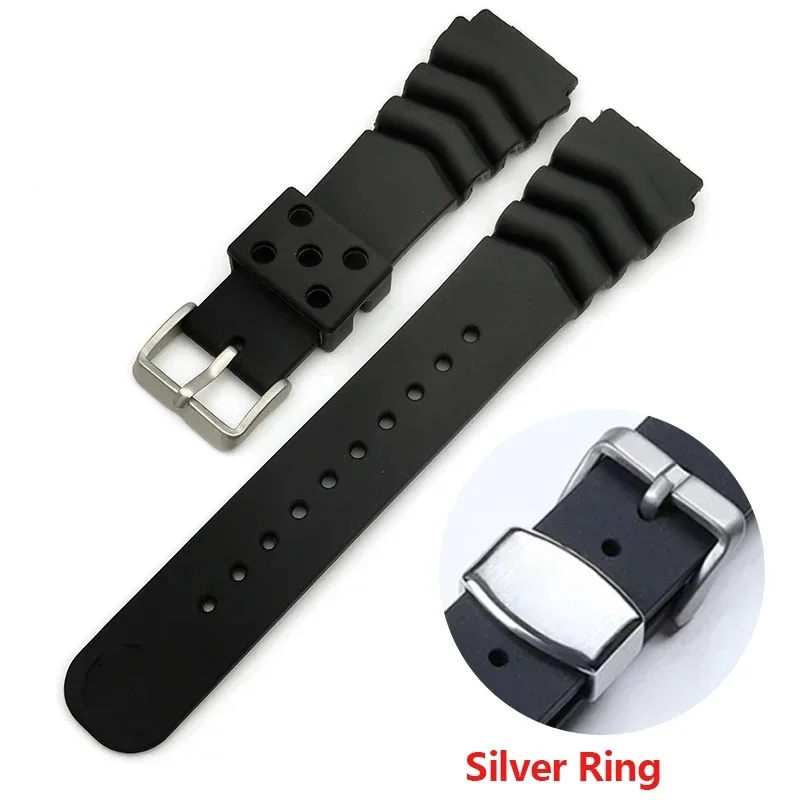 Silicone Watch Strap for Seiko for Water Ghost for Canned for Abalone MM007 Rubber Band 18 20 22mm Resin Wrist Strap Bracelet